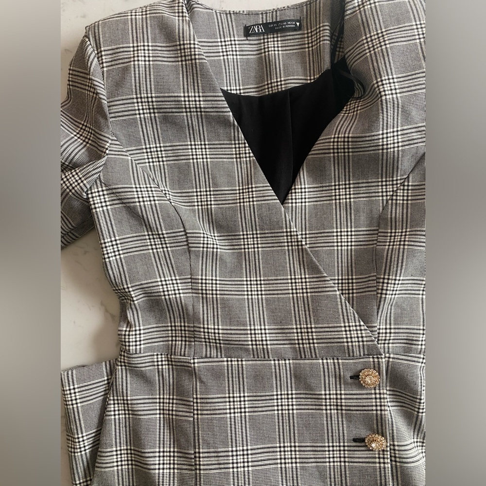 Zara Plaid Suit Dress